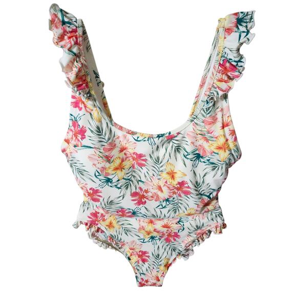 Coco Rave Rio or Bust! Jacey Ruffle Scoop One Piece Swimsuit Large - Picture 4 of 10